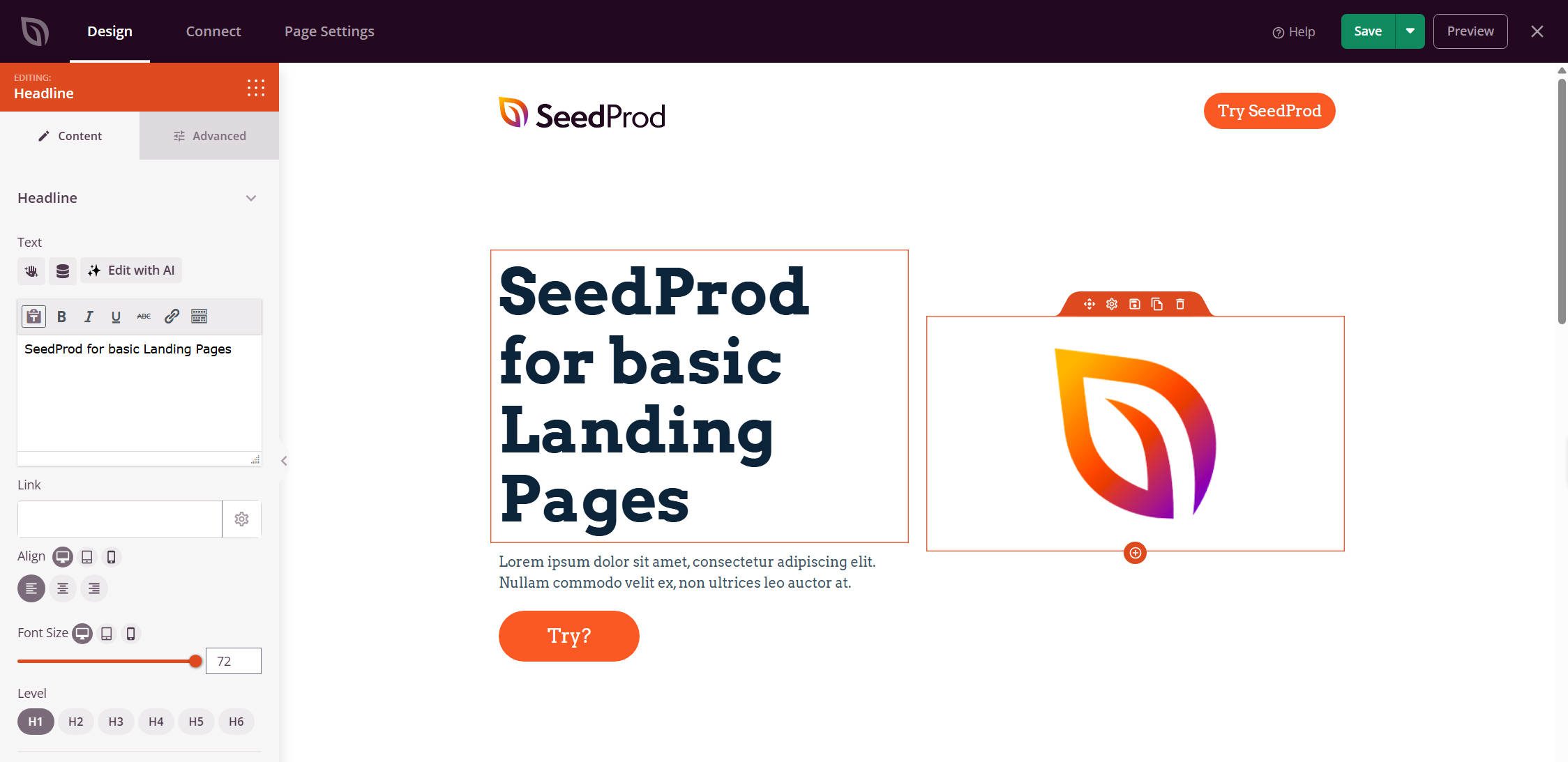 SeedProd Editor Demo Example Simple Visual Builder