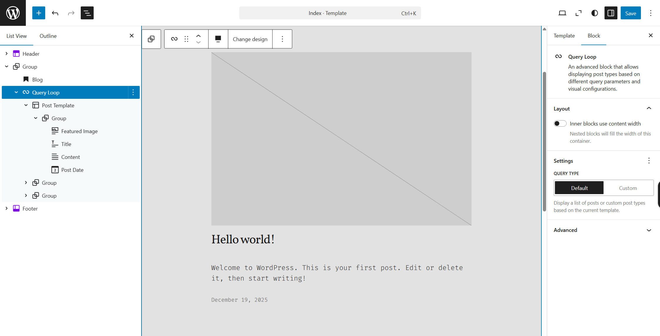 WordPress Block Editor Query Loop with Query Loop Sub-Blocks