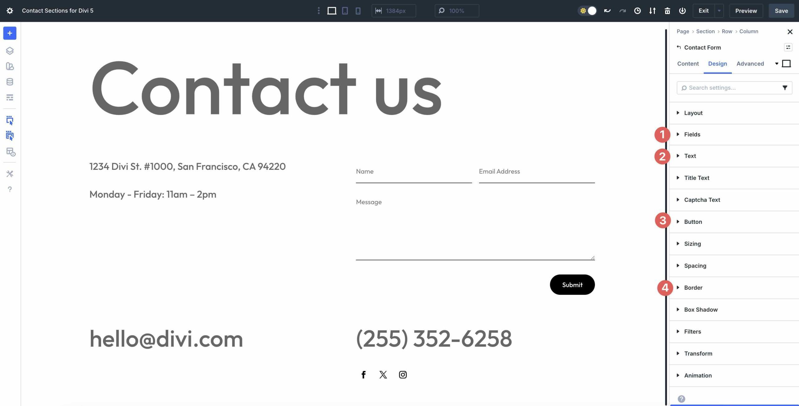 contact form styles