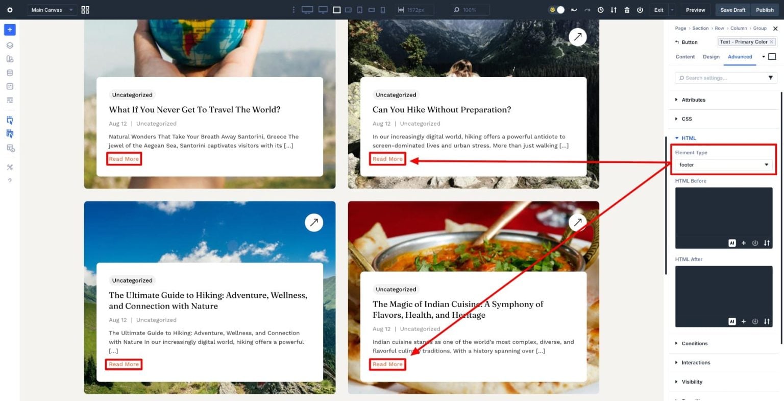 When To Use Header And Footer HTML Elements In Divi 5