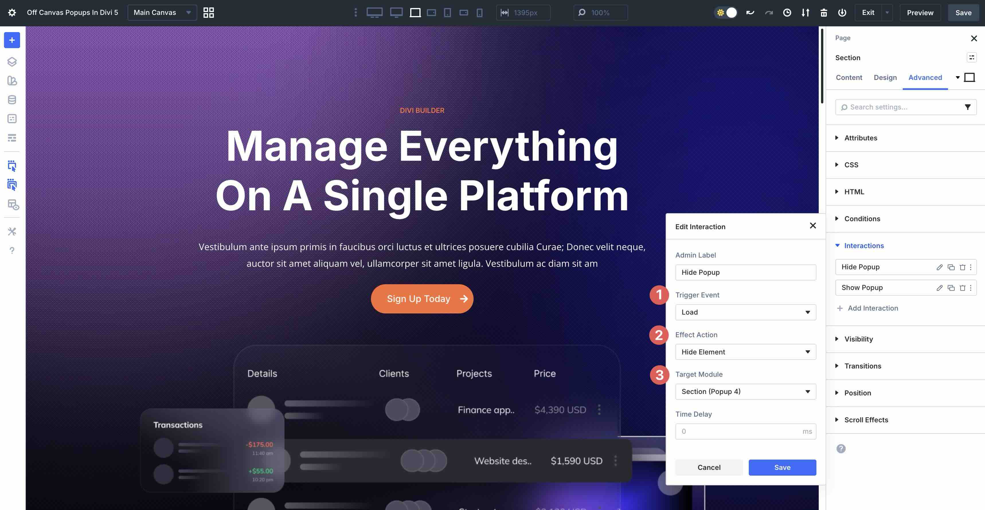 interaction elements