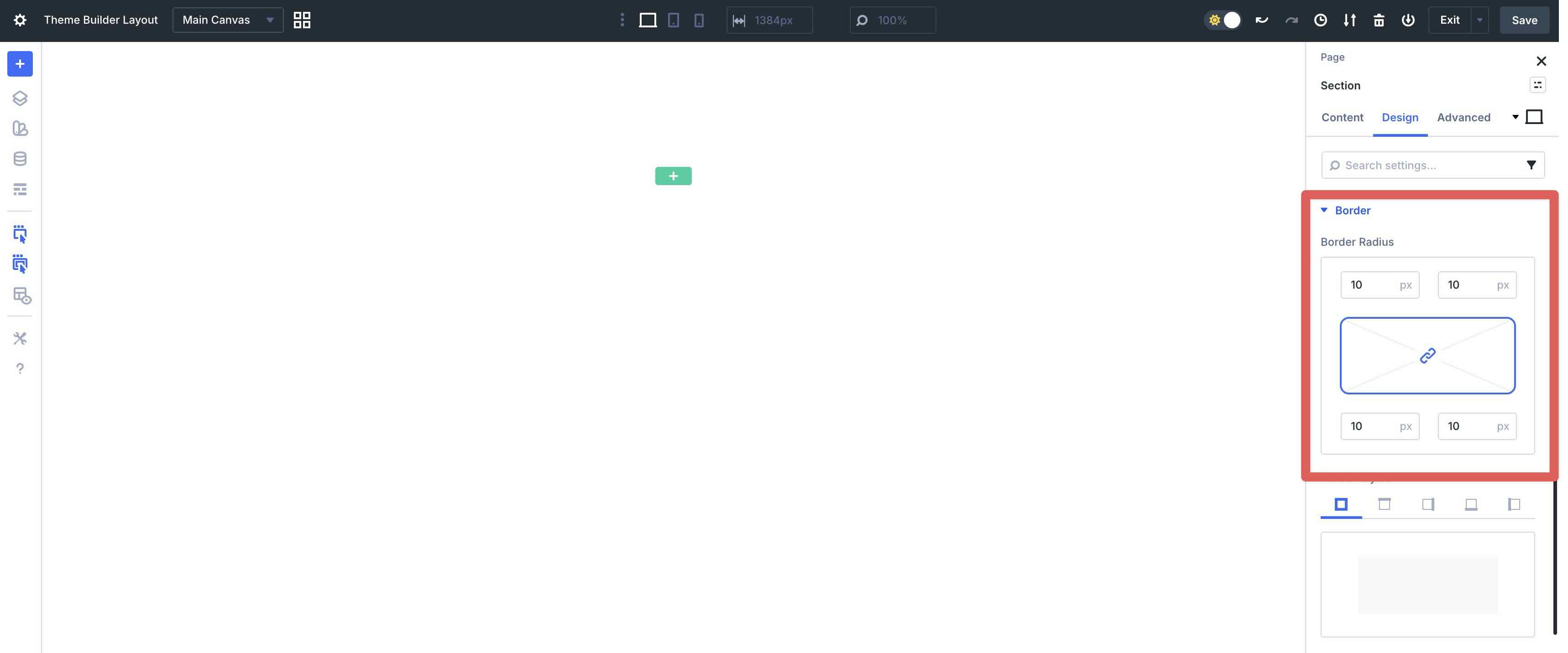 section border radius