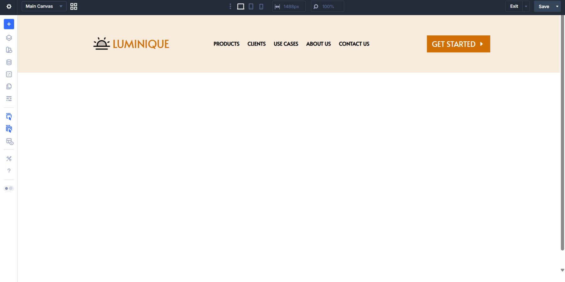 A screenshot of styling the header and its elements to match the brand in Divi 5
