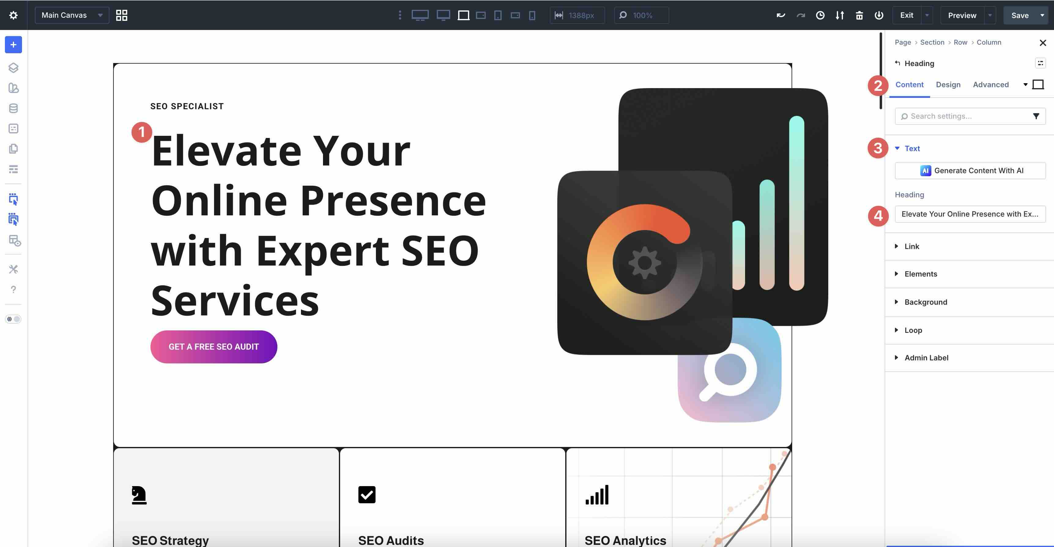 change heading content