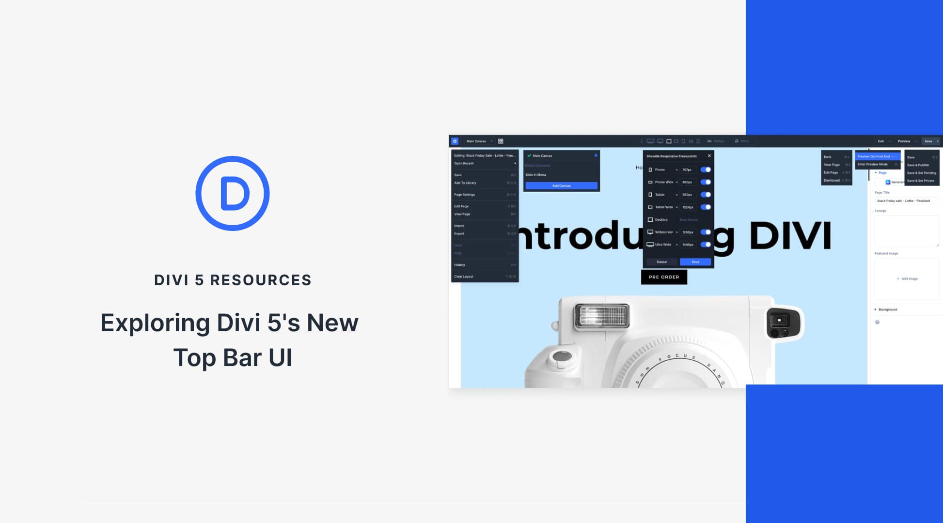Exploring Divi 5’s New Top Bar UI