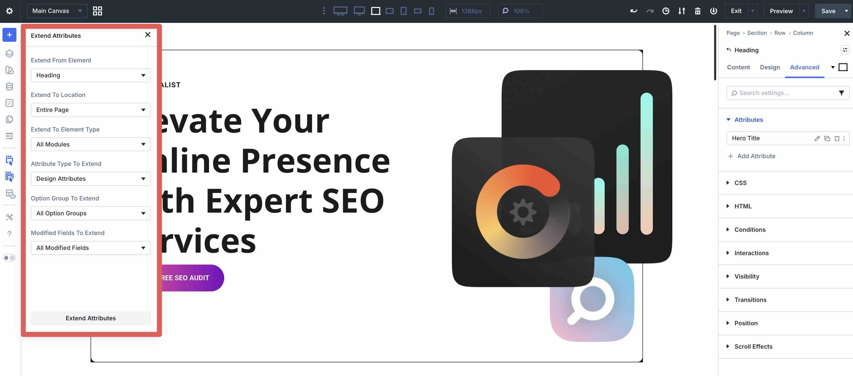 extending attributes page wide