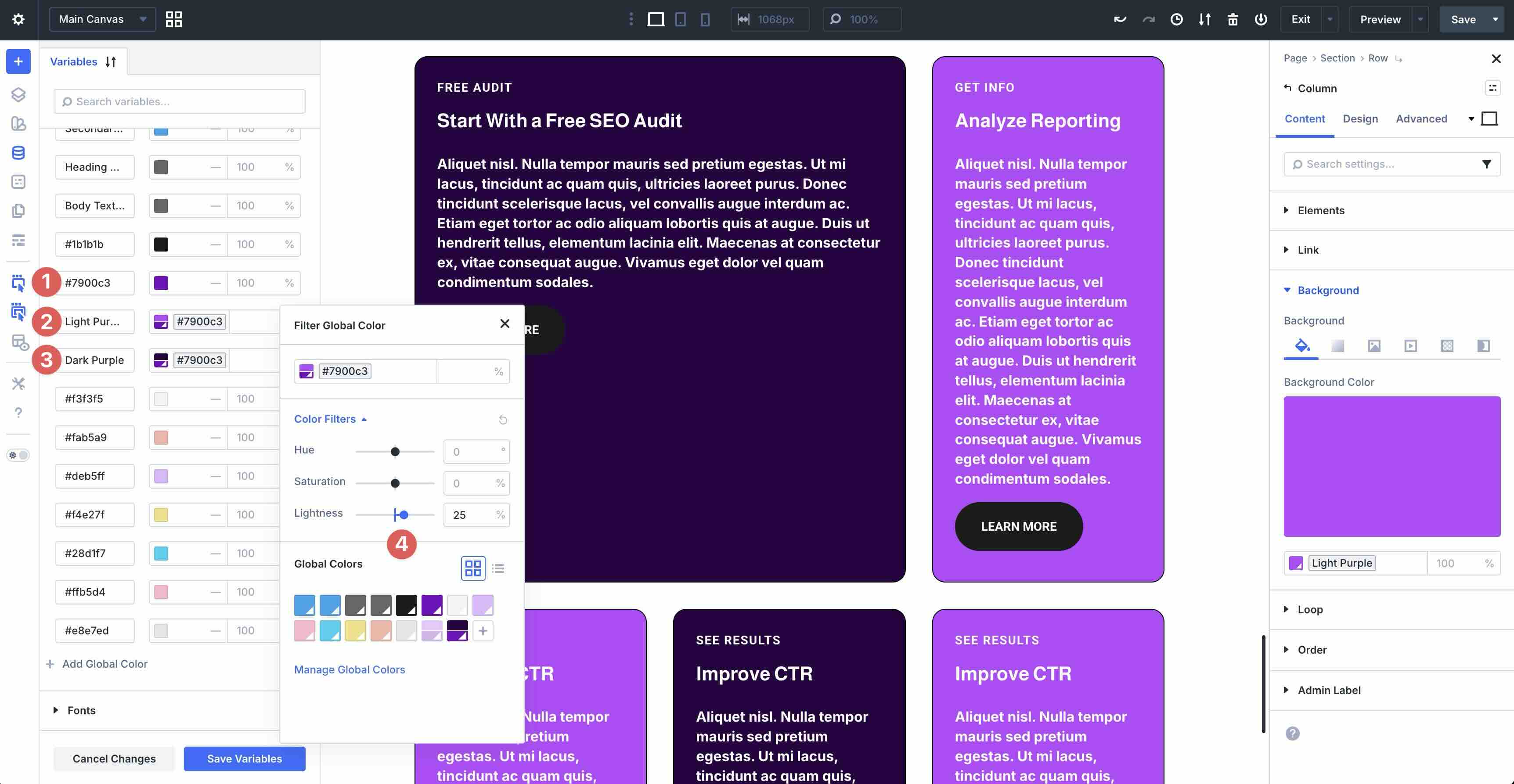 relative colors in Divi 5