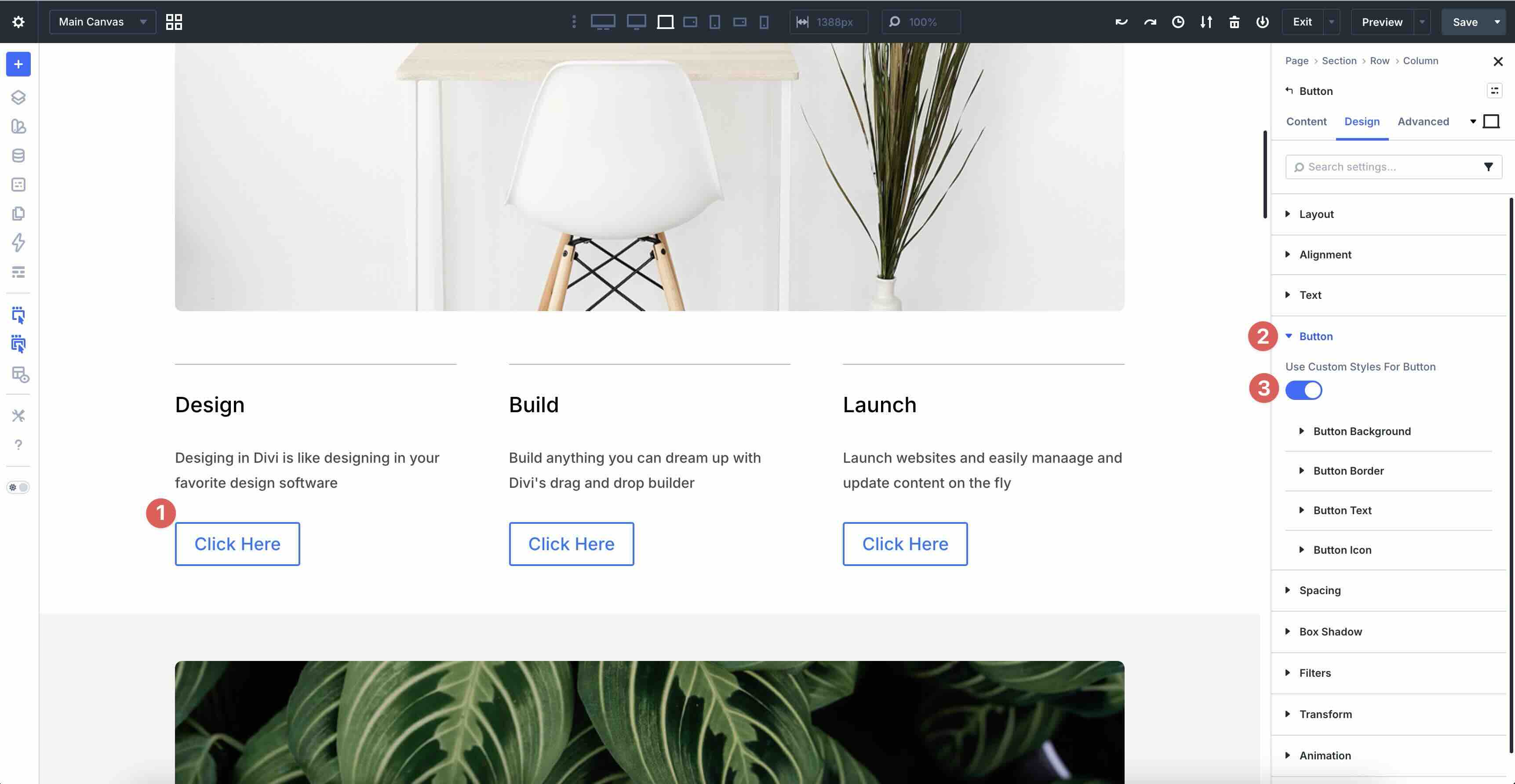 use custom styles for buttons