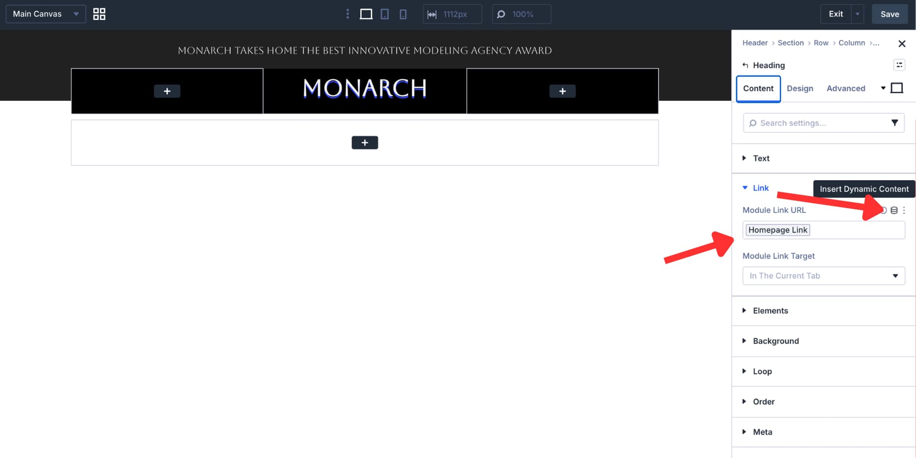 Homepage link added to a logo with dynamic URL in Divi 5