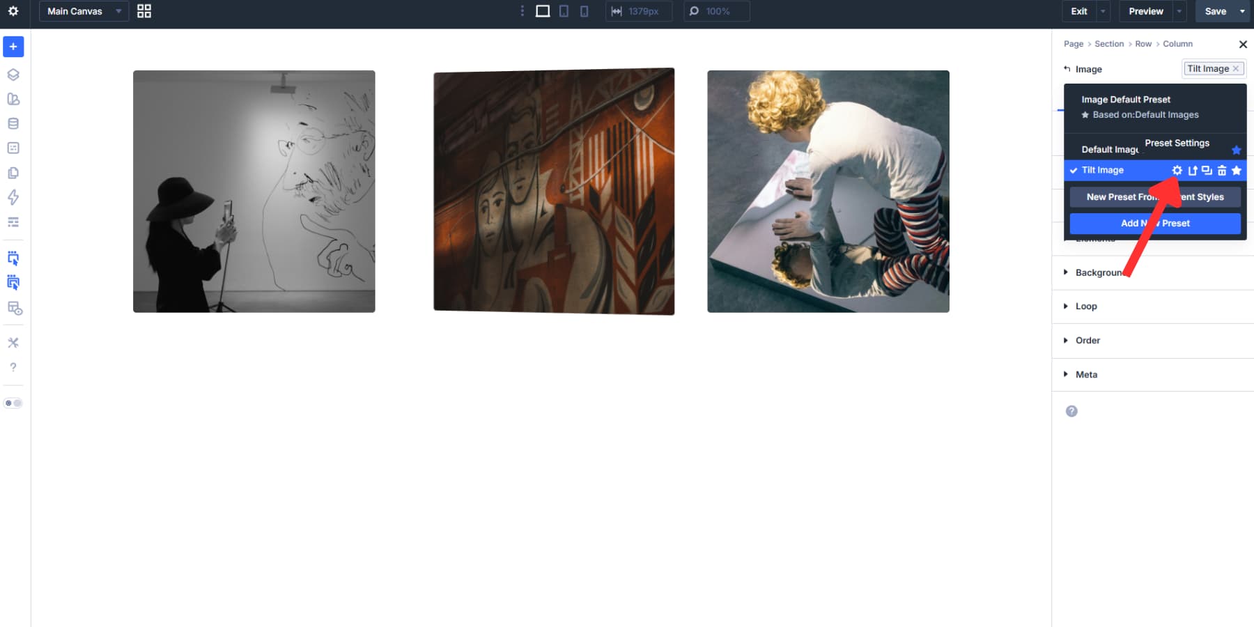 A screenshot of how to find and edit an existing preset in Divi 5