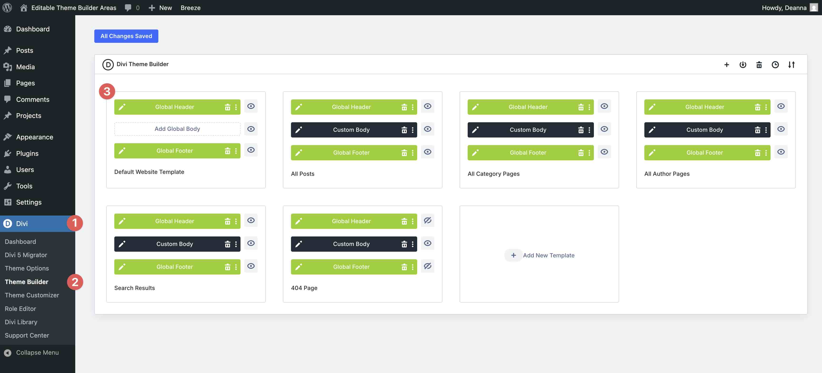Divi 5 Theme Builder