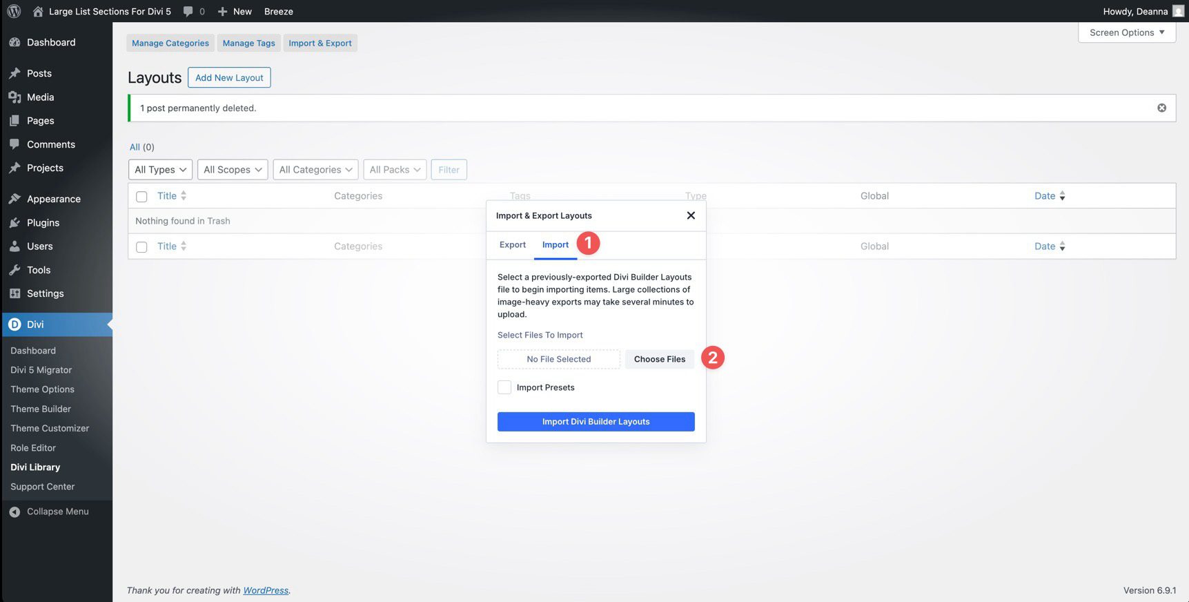 Large List Sections For Divi 5