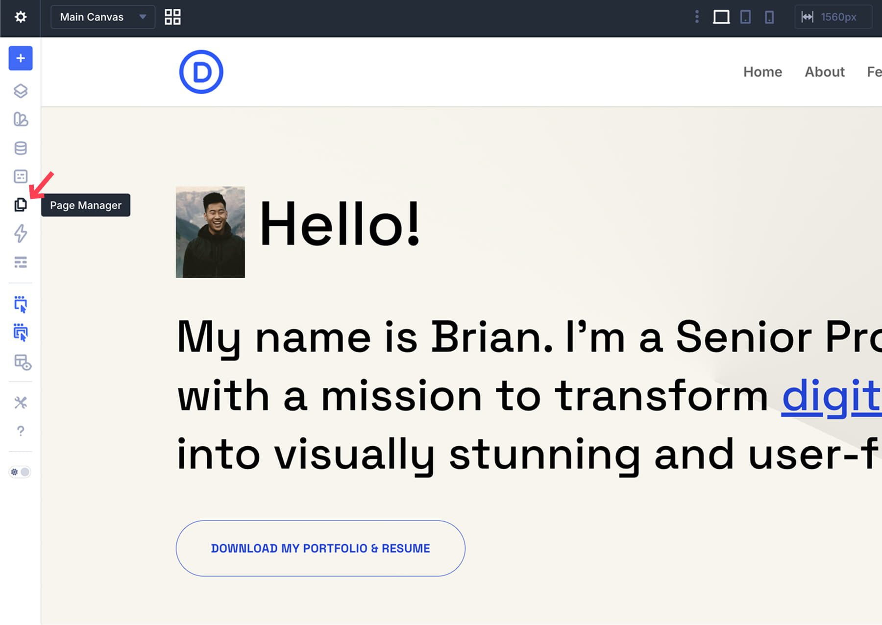 manage your pages inside Divi 5