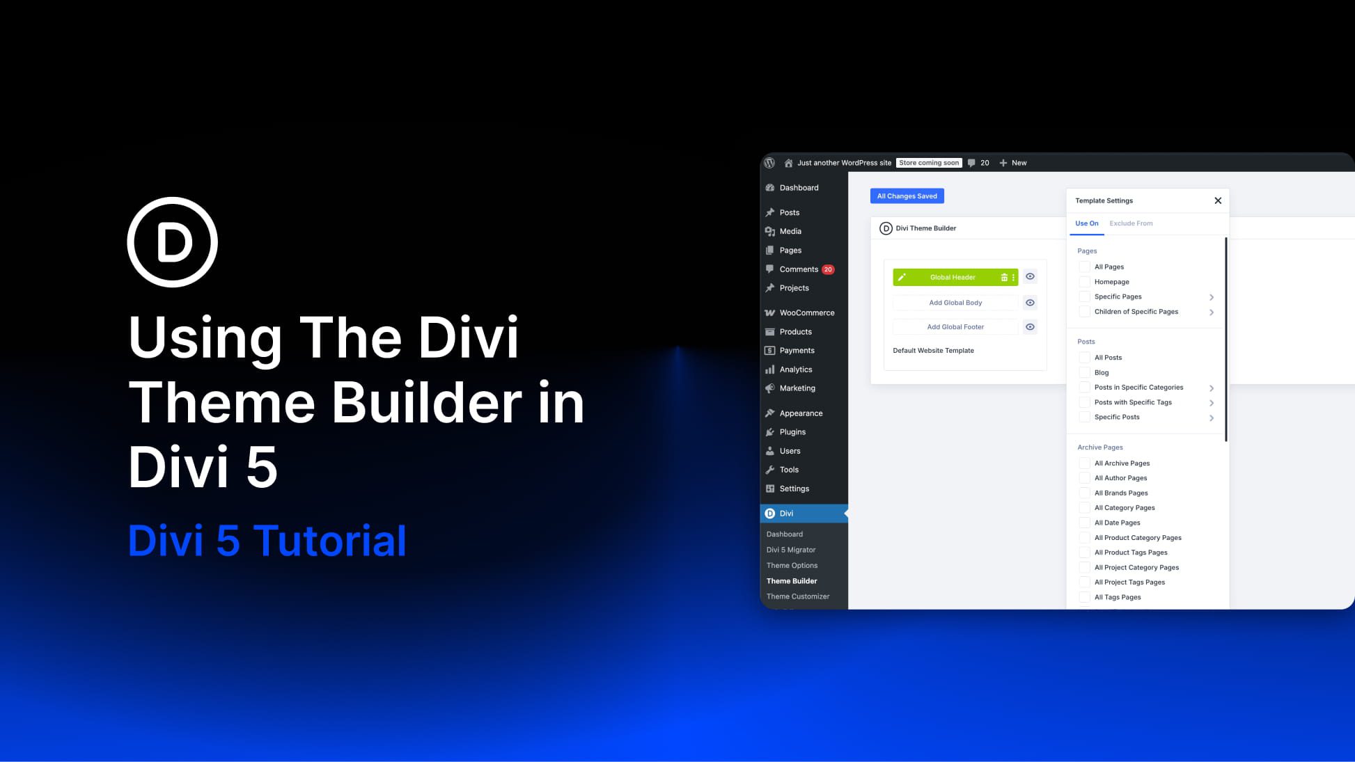Using The Divi Theme Builder in Divi 5