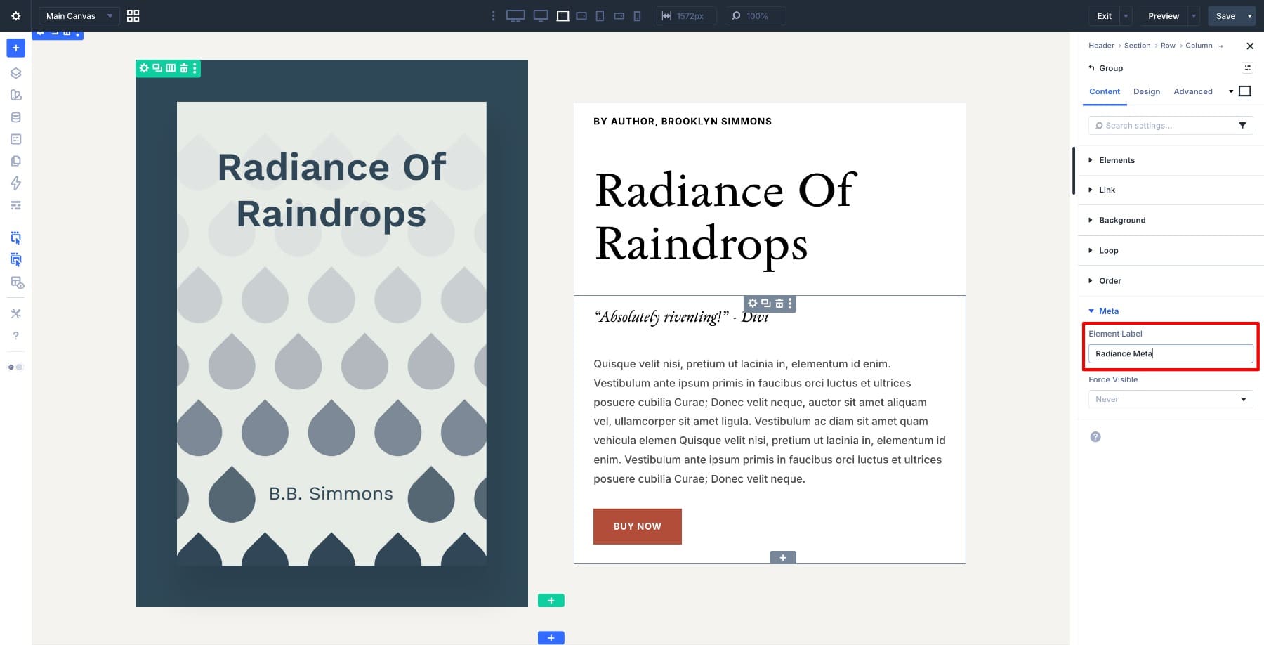 Label a module group in Divi 5