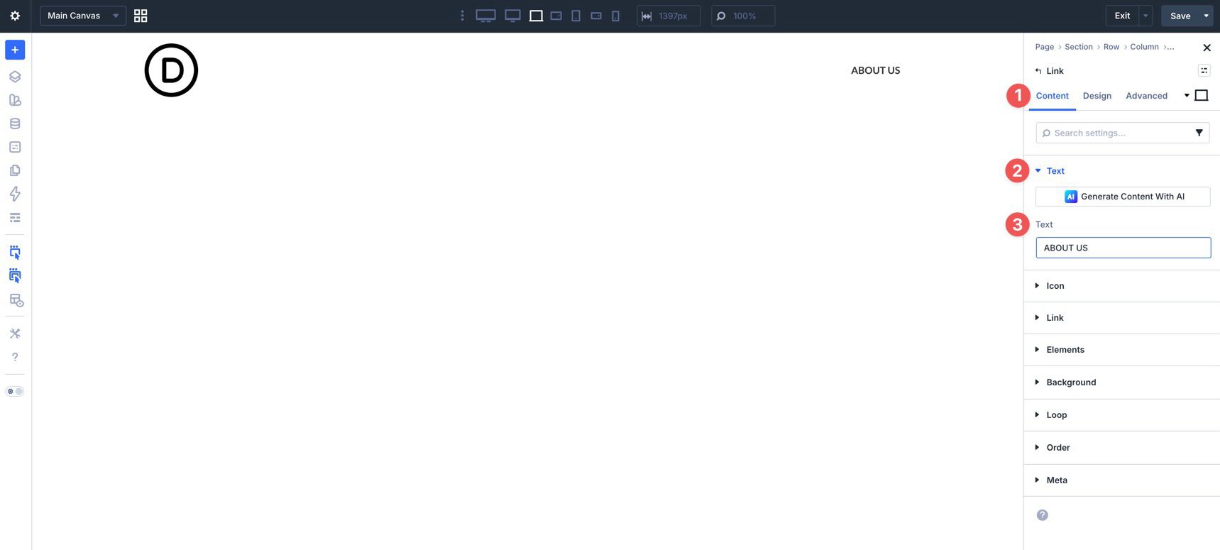 Setting text in a Link module