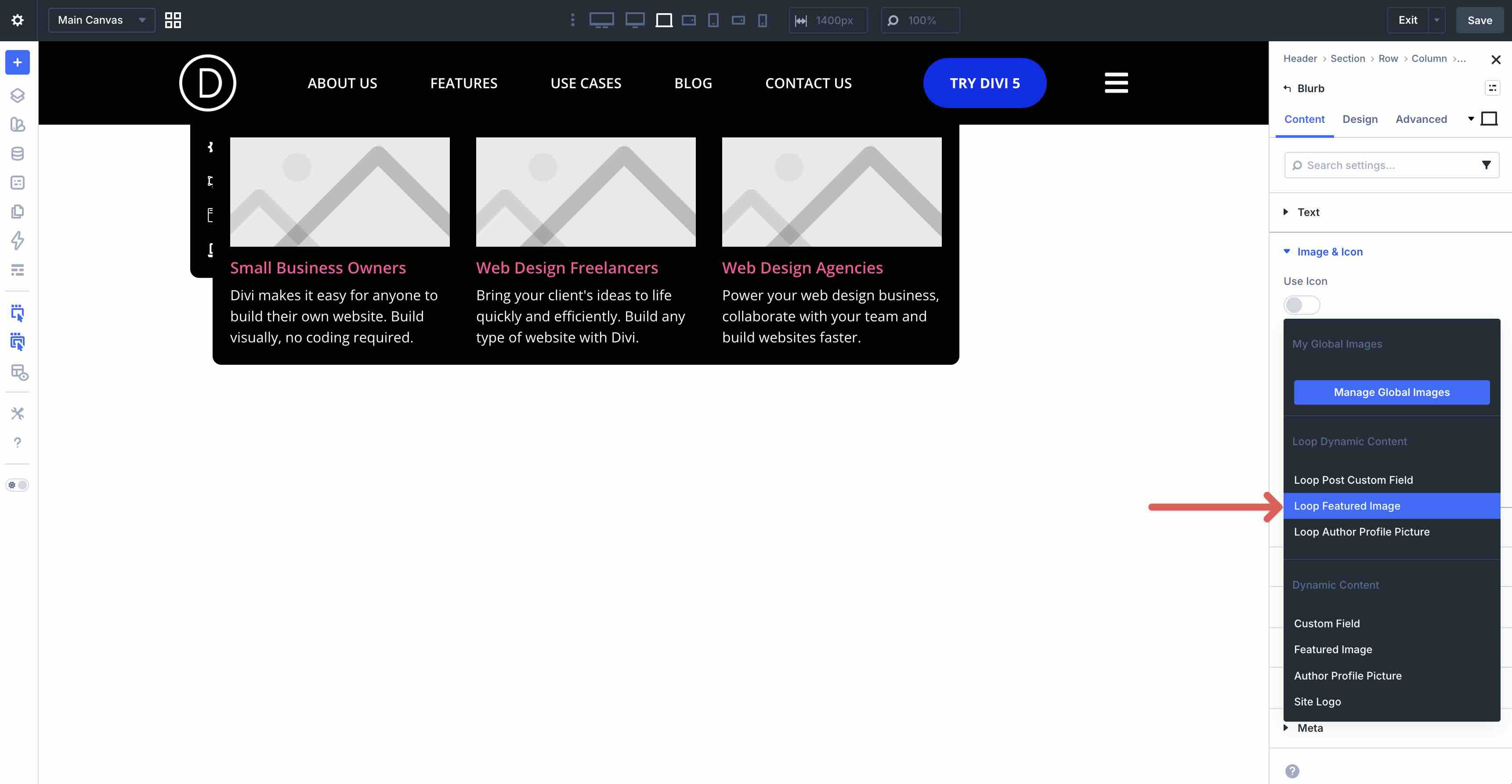 Map Loop Featured Image in Divi 5