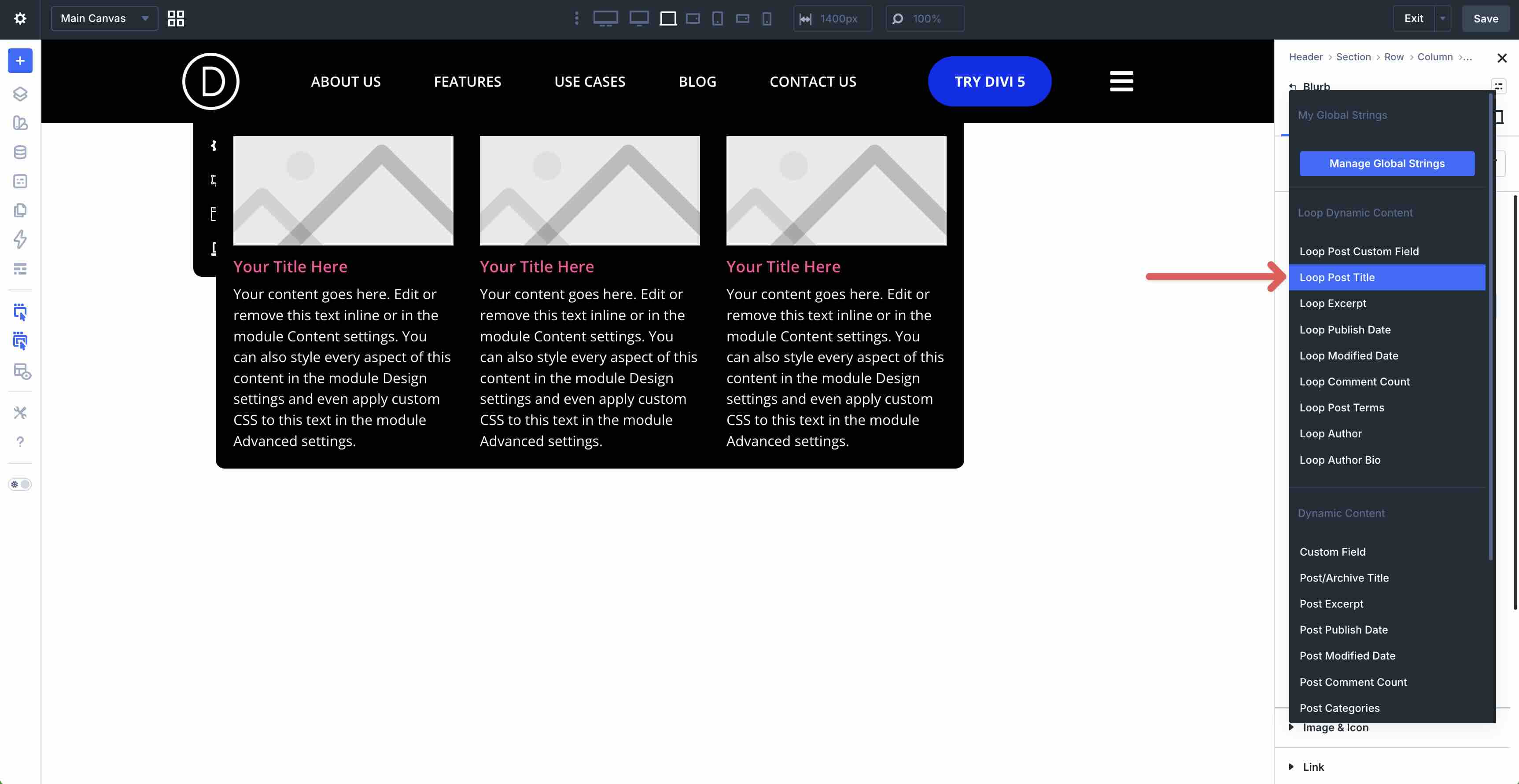 Map Loop Post Title in Divi 5