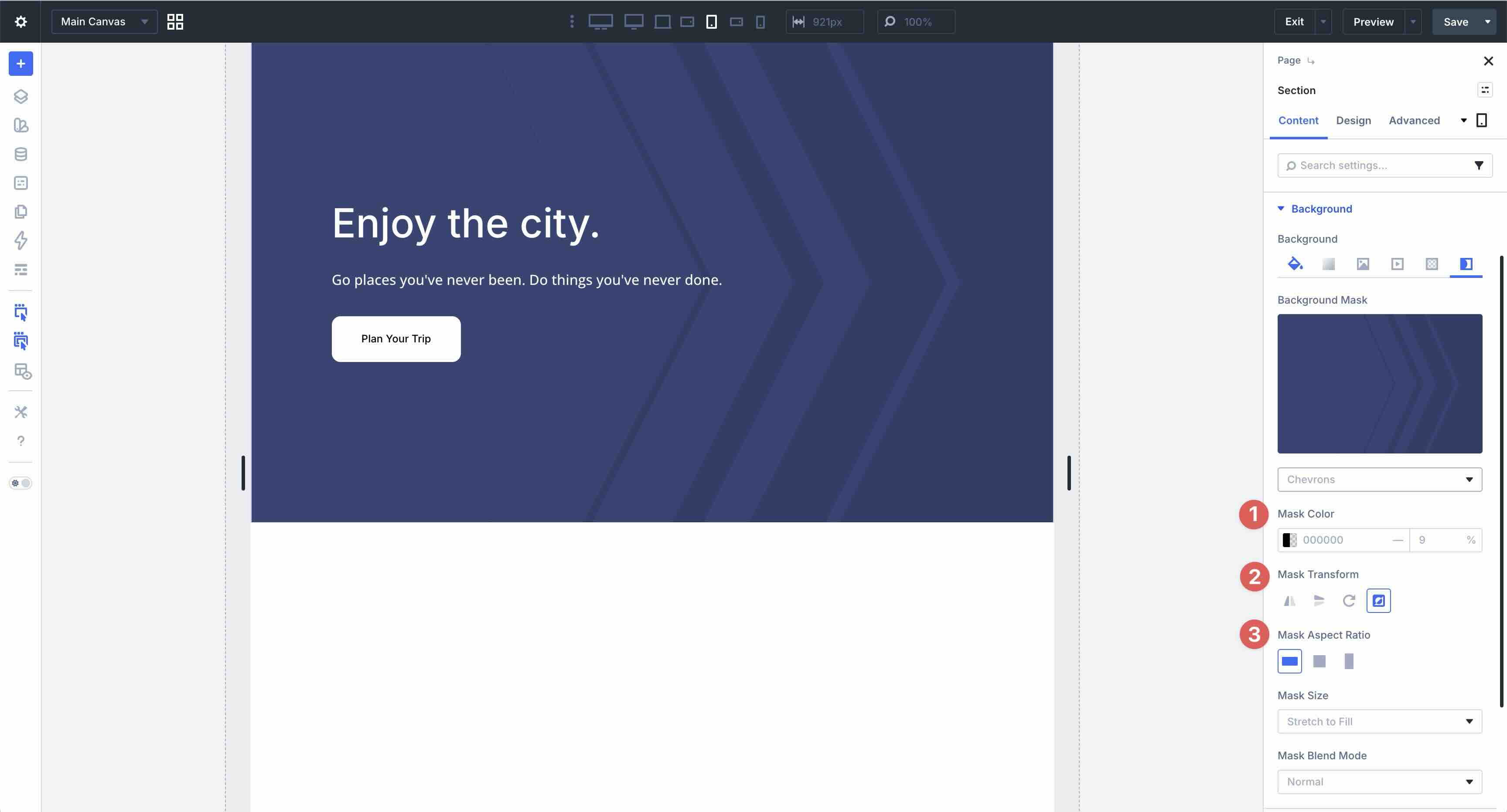 using background masks in Divi 5
