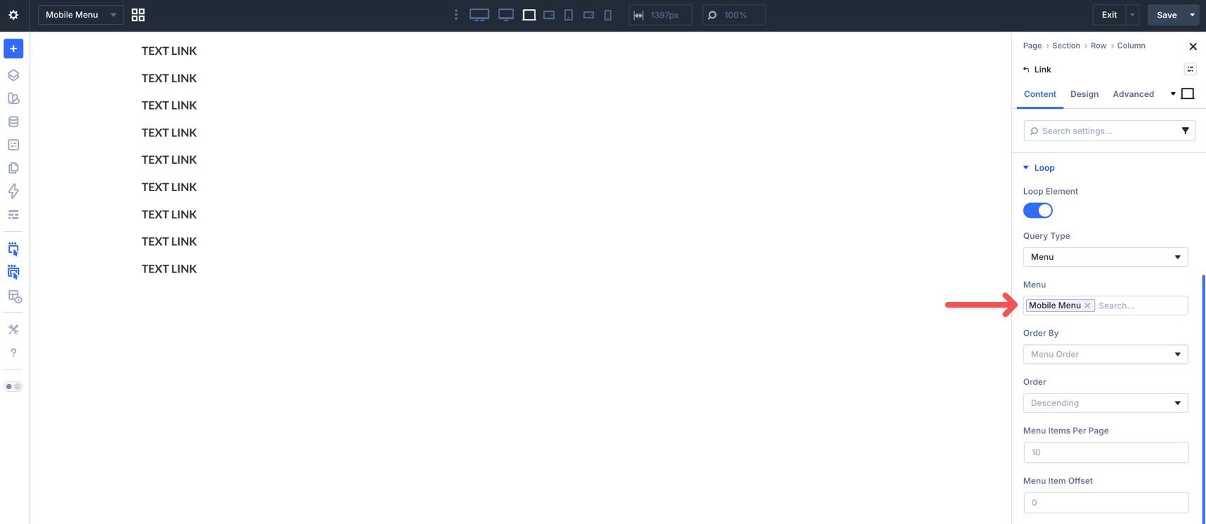 Mobile menu loop in Divi 5