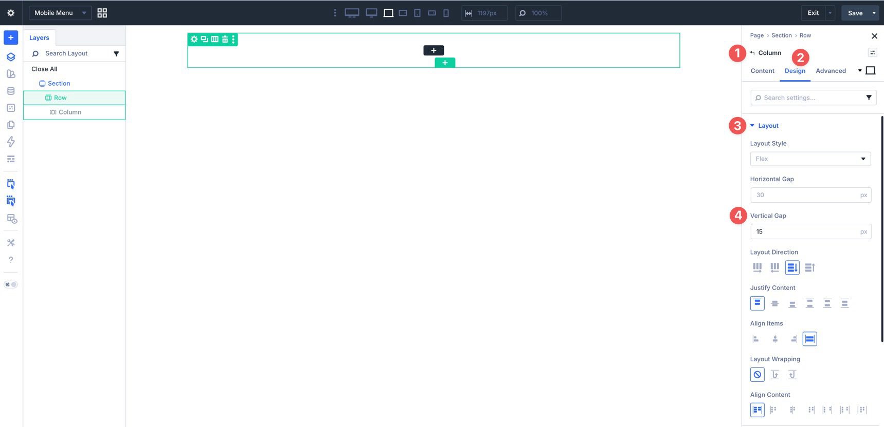 Setting vertical gap in Divi 5