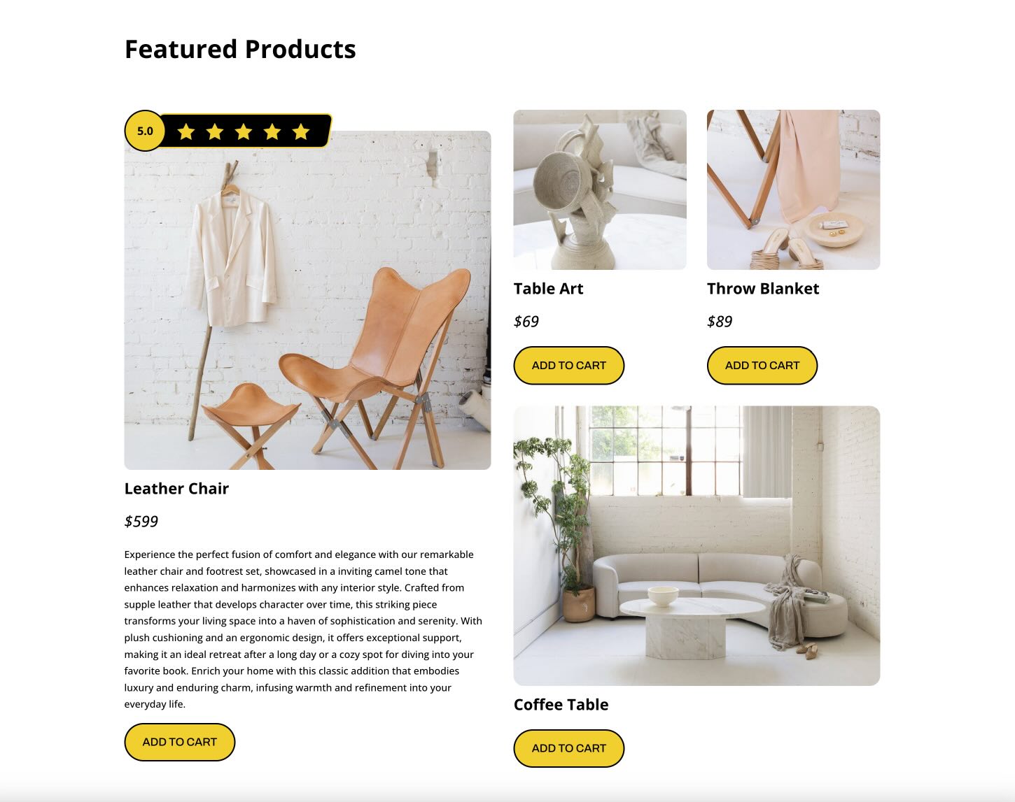 Star rating module layout example