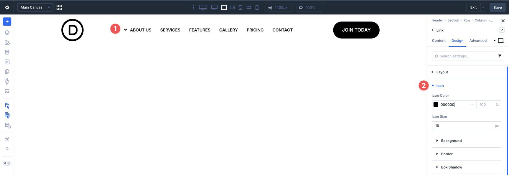 styling link icons in Divi 5
