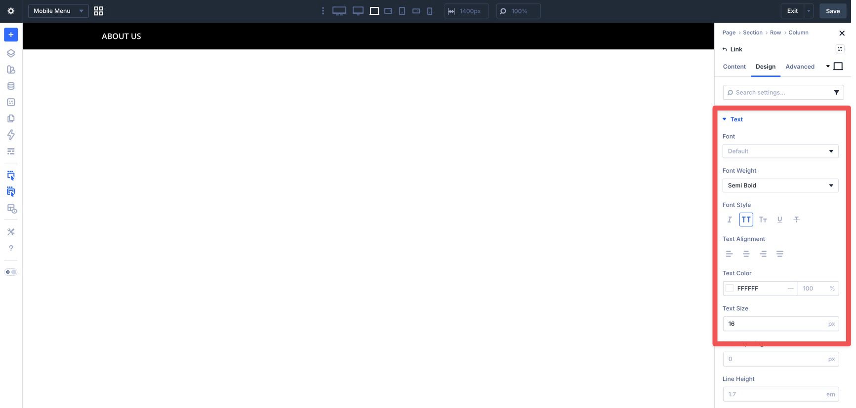 Style a mobile link in Divi 5