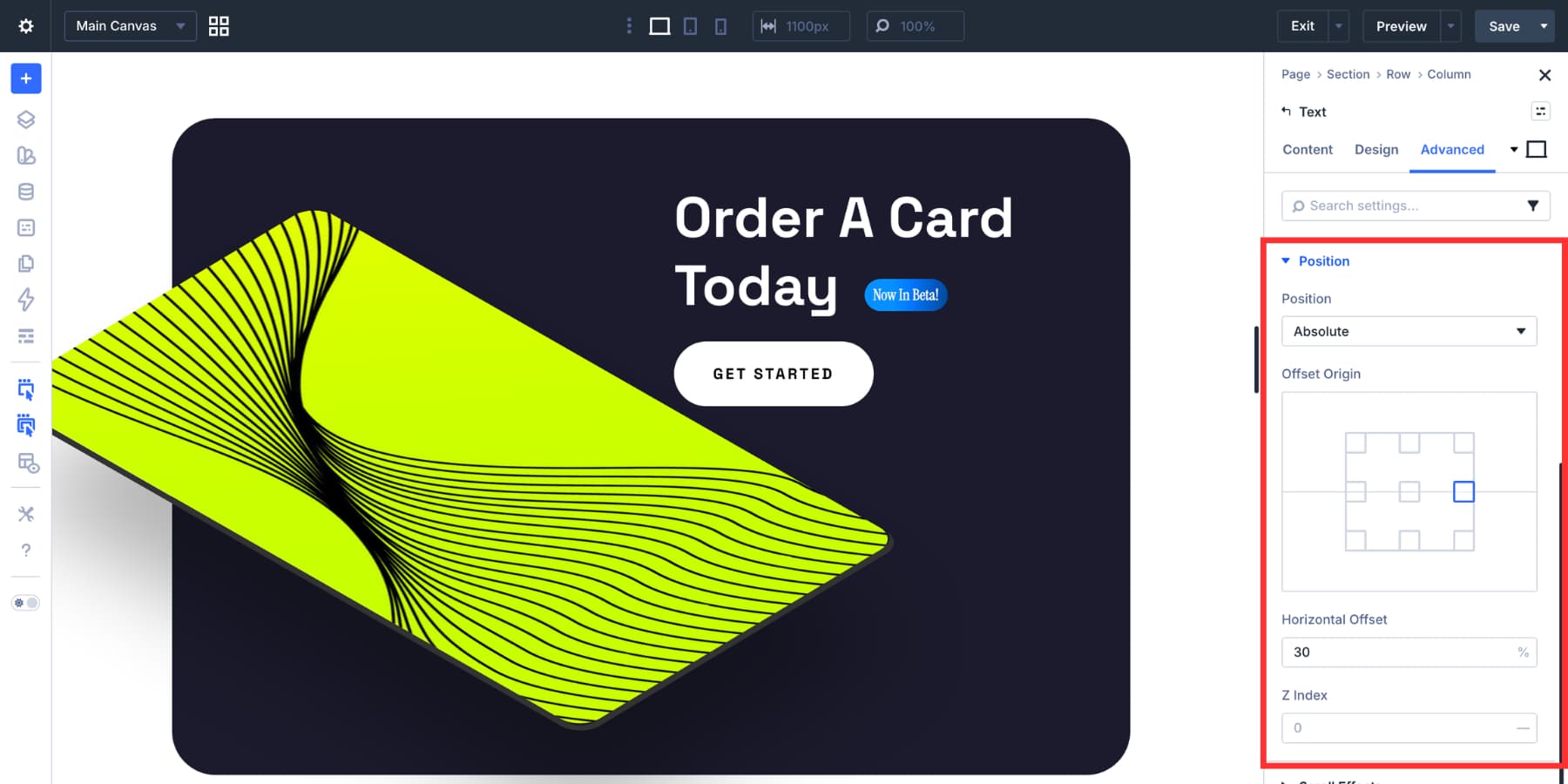 Using absolute positioning for a text badge in Divi 5