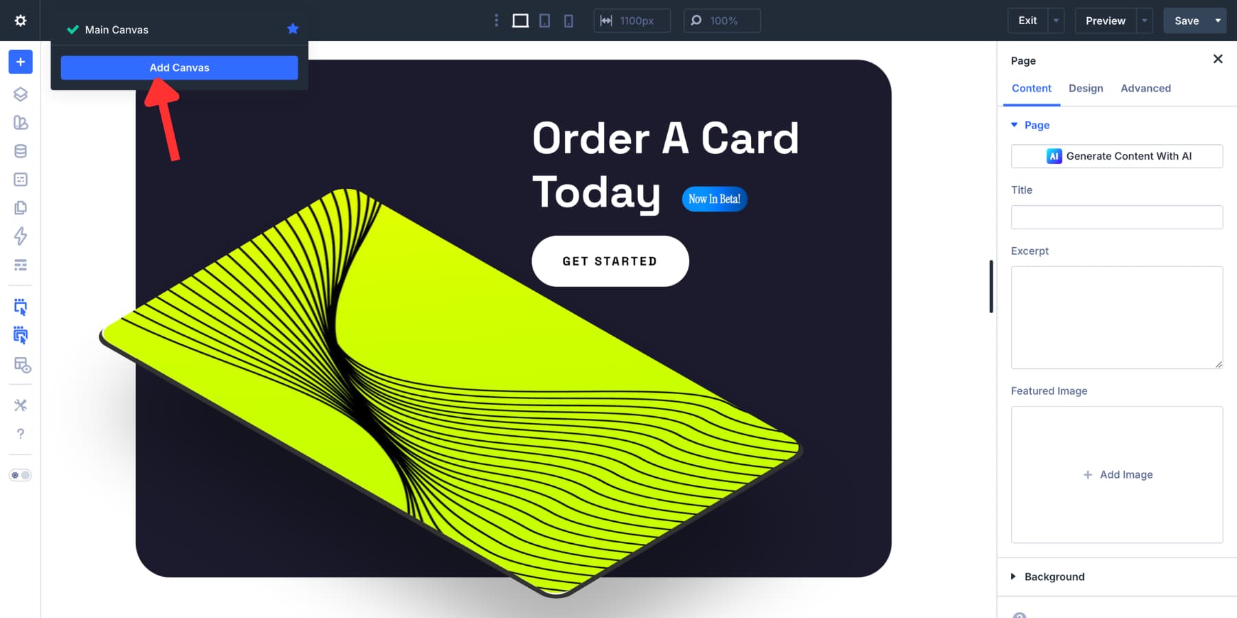 Add a canvas option in Divi 5
