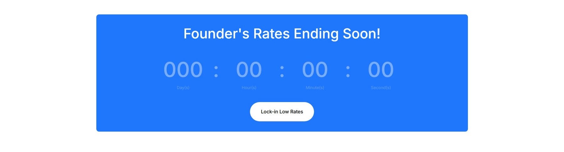 Countdown section of the Divi 5 coworking homepage