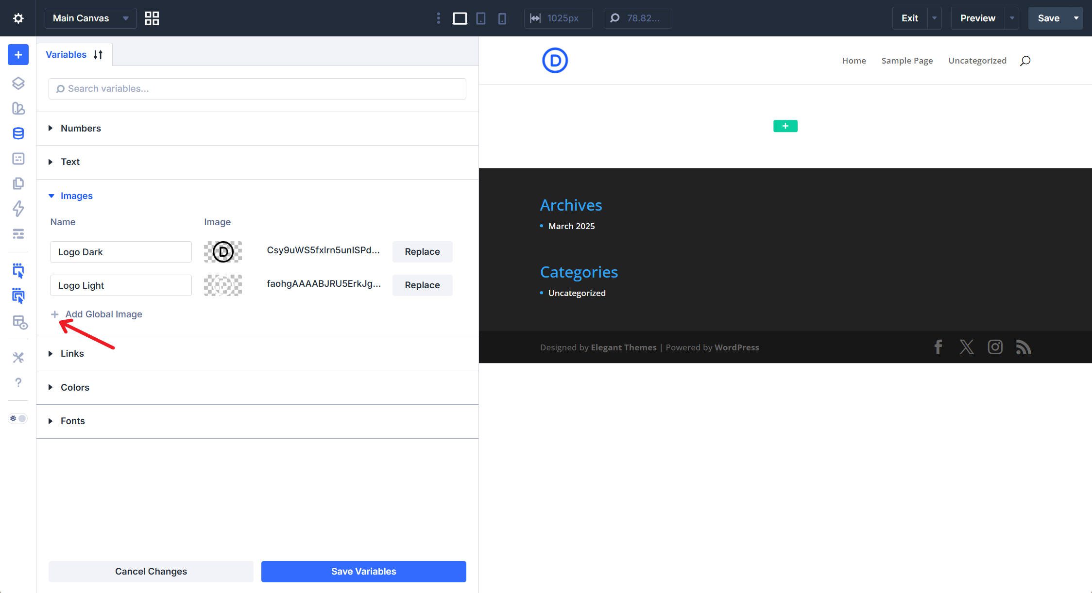 Divi 5 Design Variable Logos as Image Variables