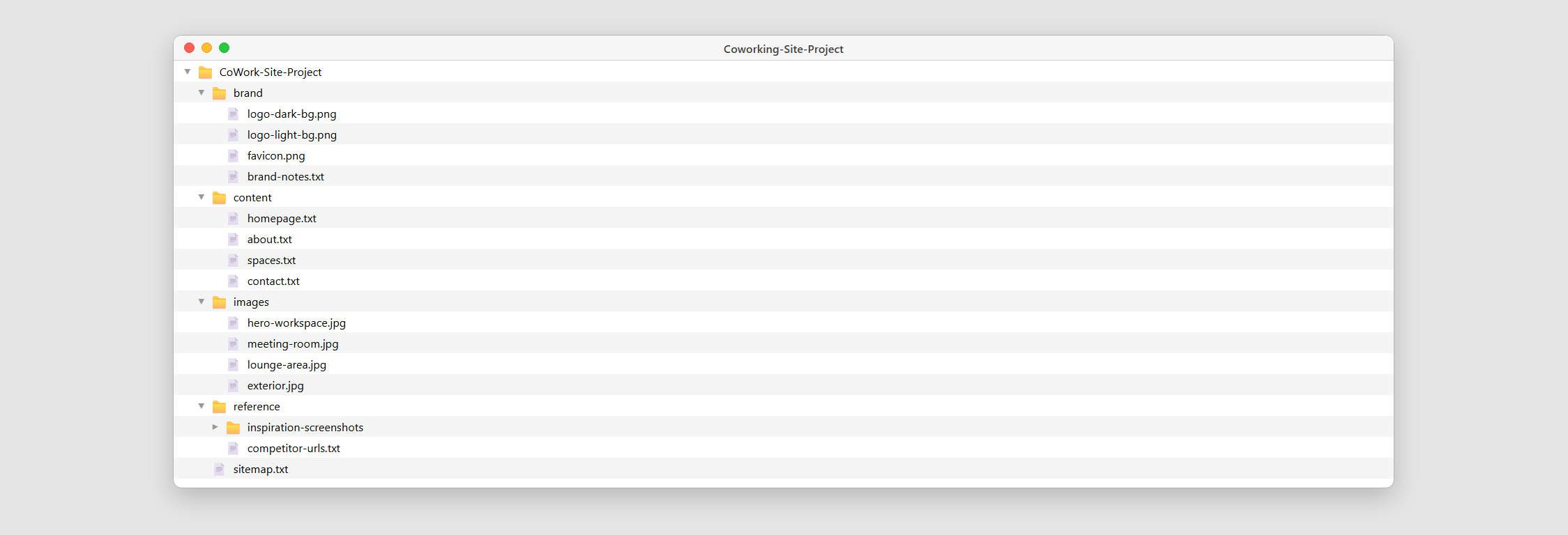 Example Folder Structure Prereqs Mockup