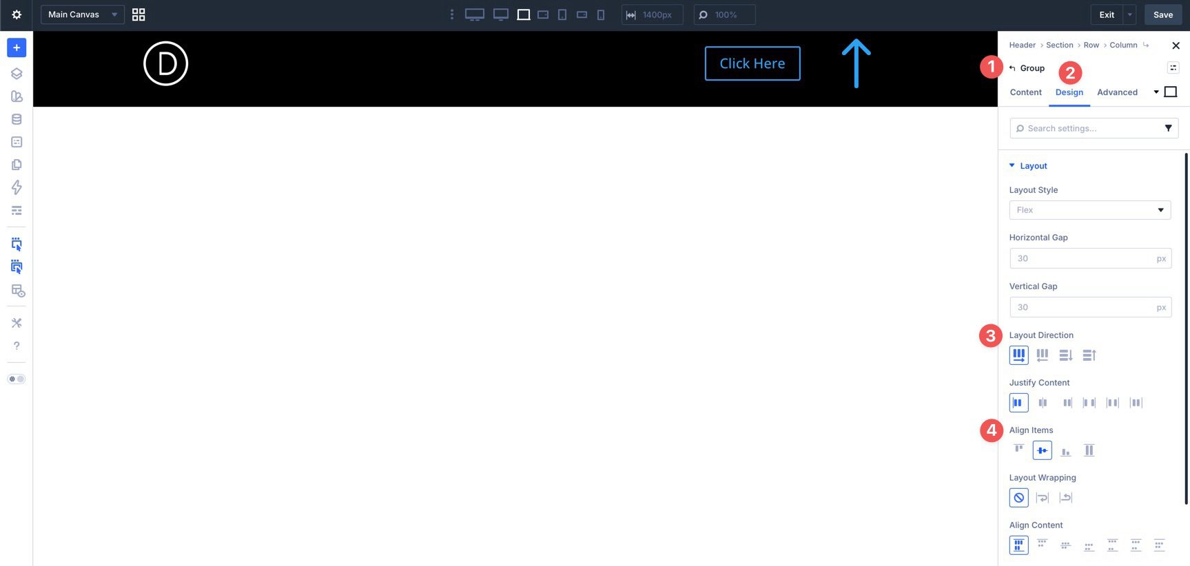 Group Flexbox settings in Divi 5