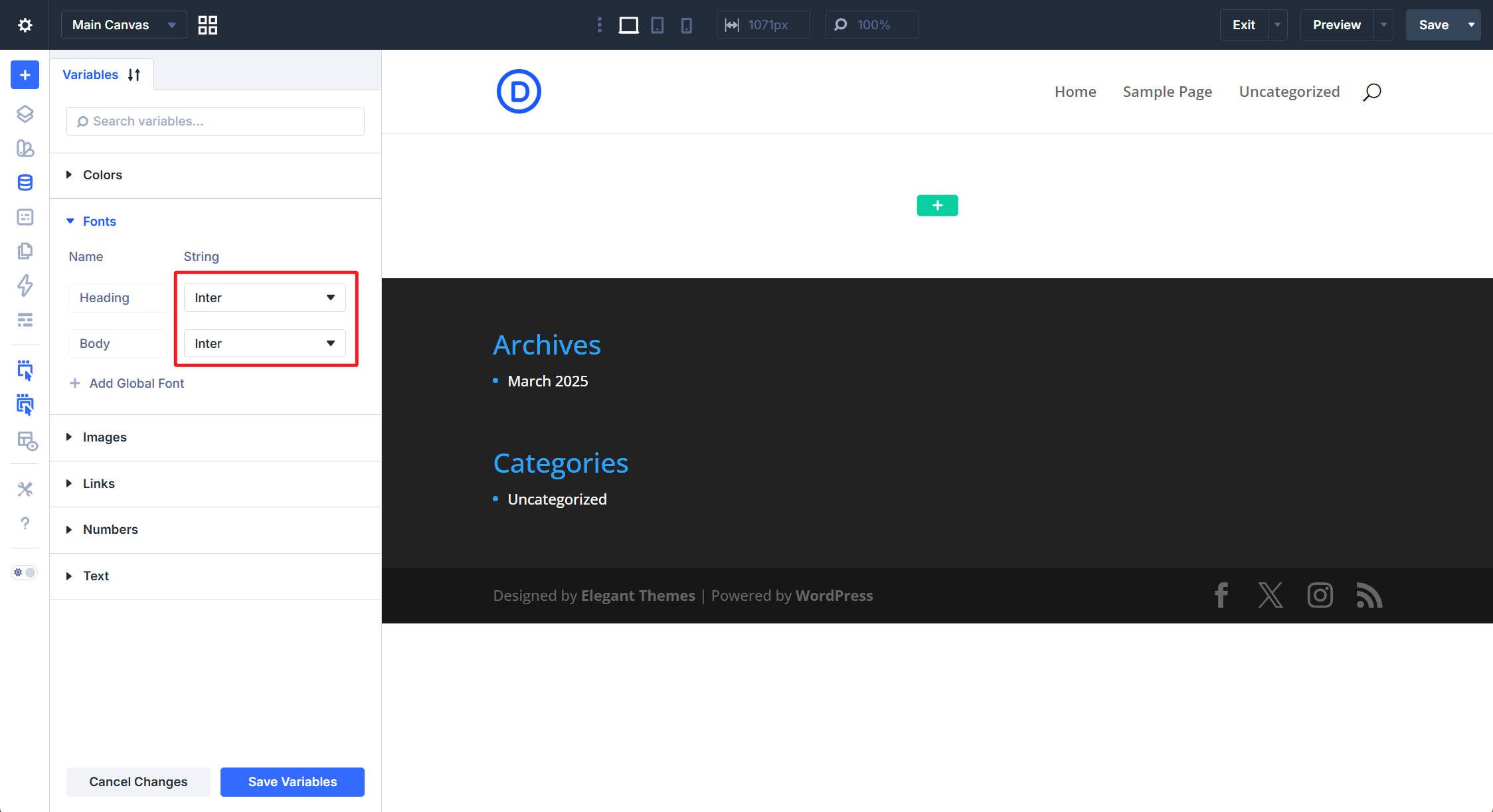 Setting Base Fonts for Headings and Body Text