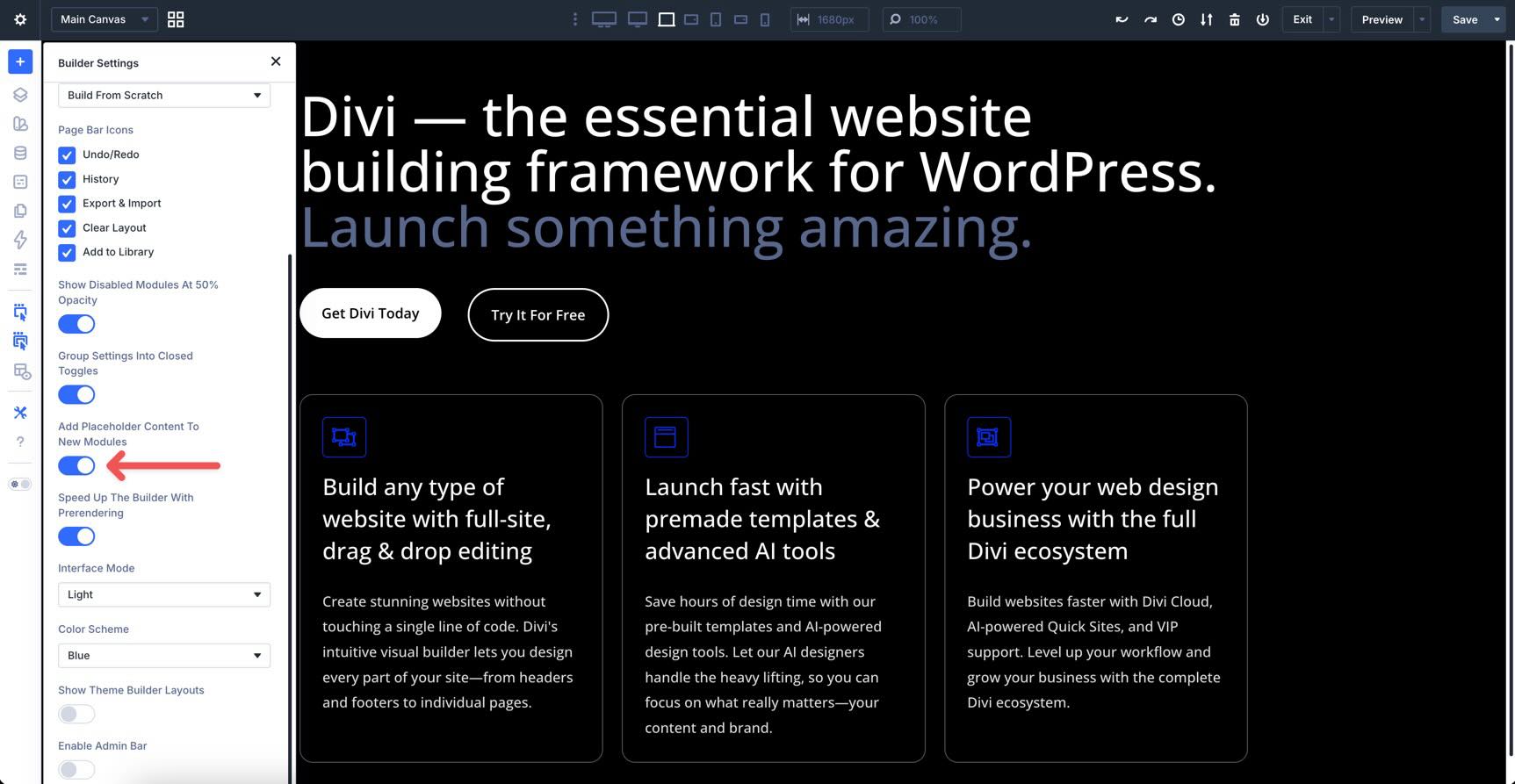 add placeholder content