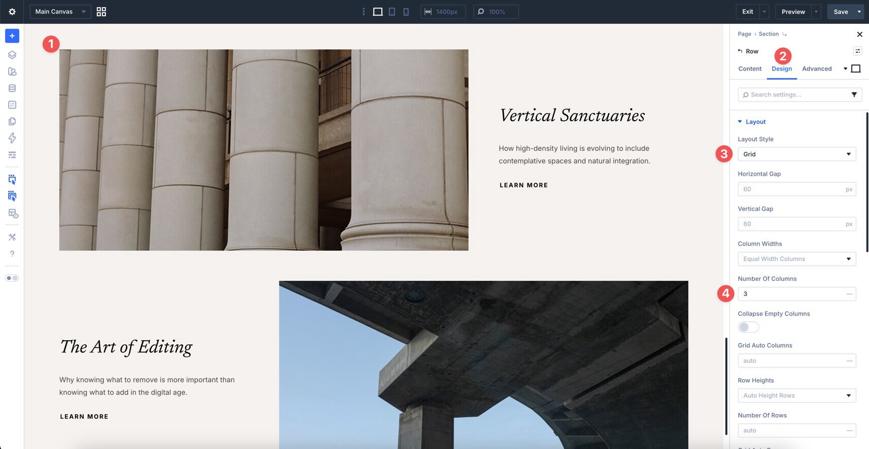 adjust CSS Grid settings in Divi 5