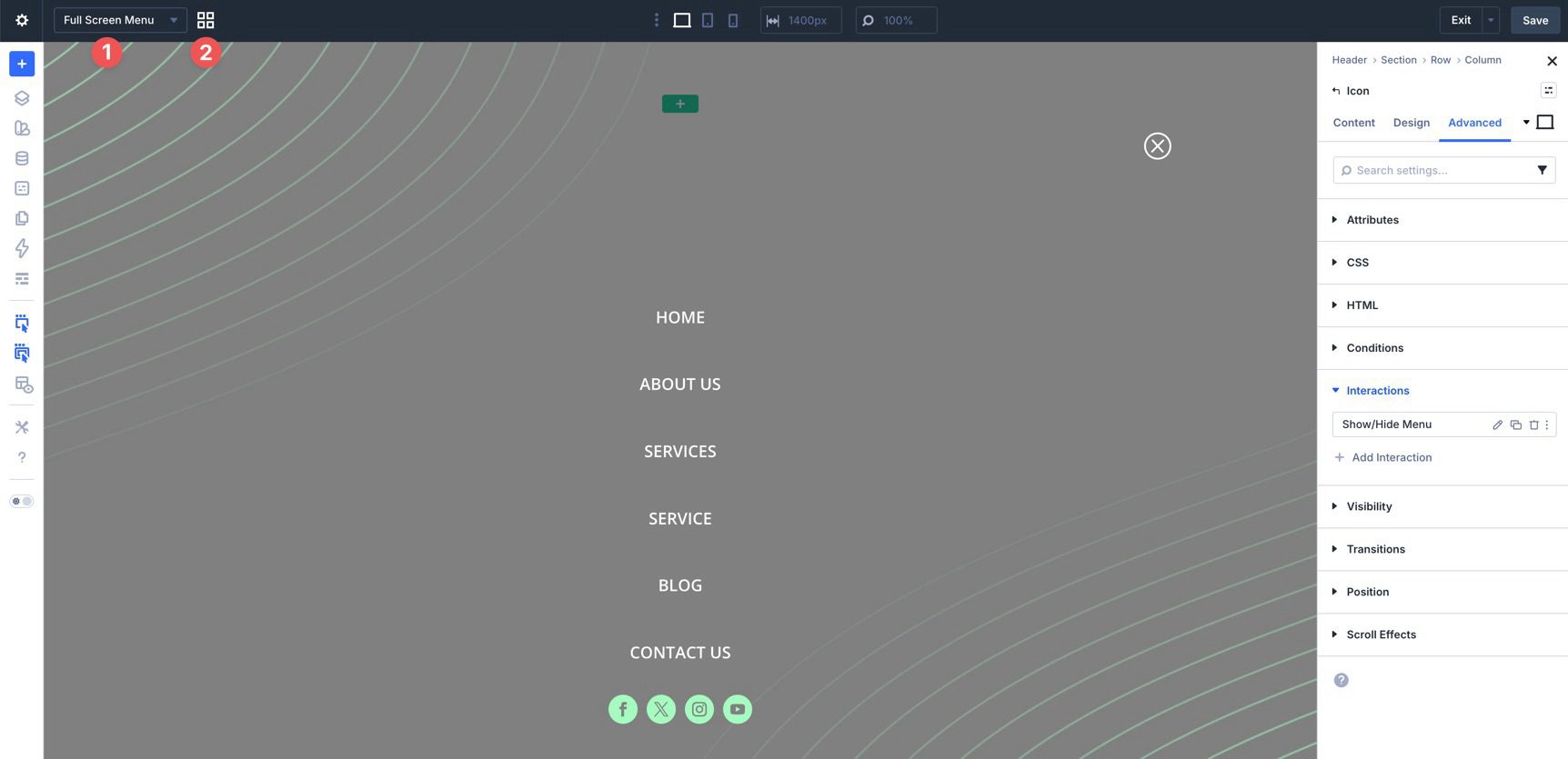 Switch between Canvases in Divi 5