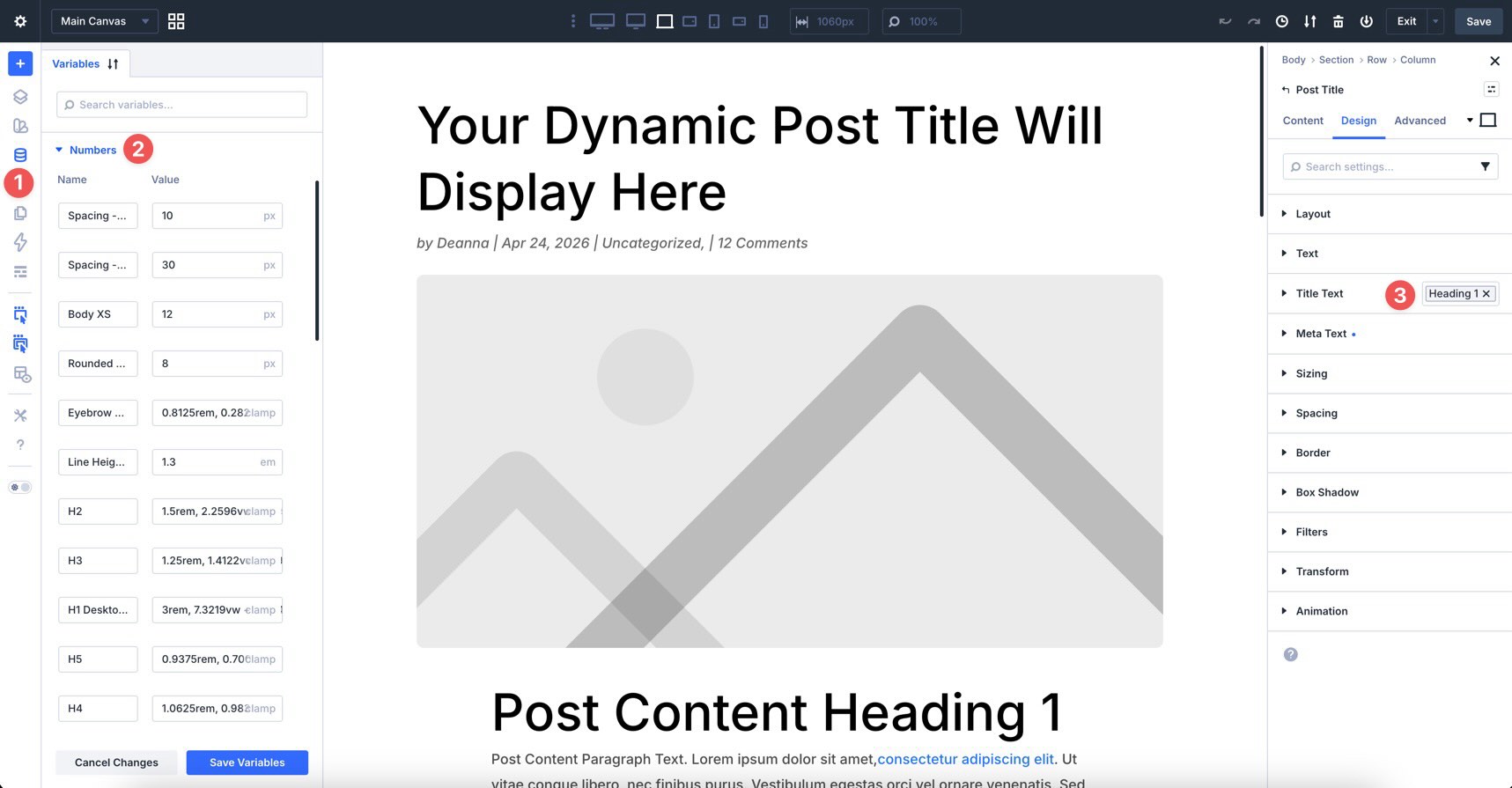 Design Variables in Divi 5