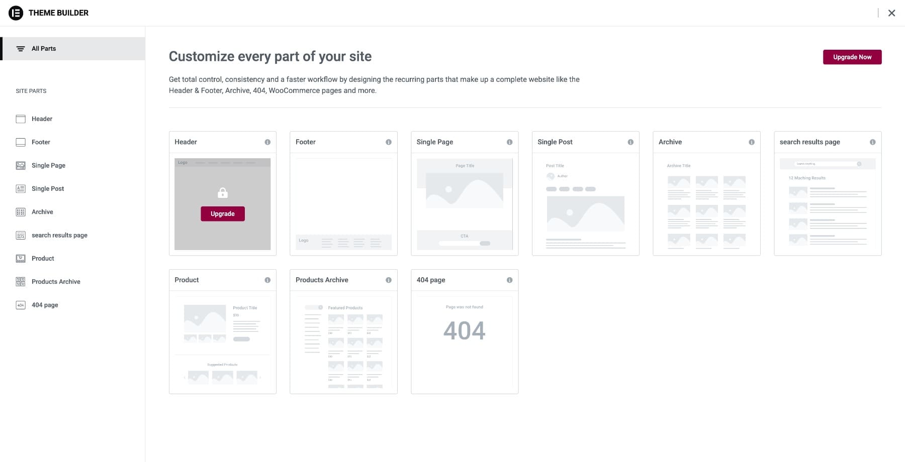 Elementor Theme Builder Pro