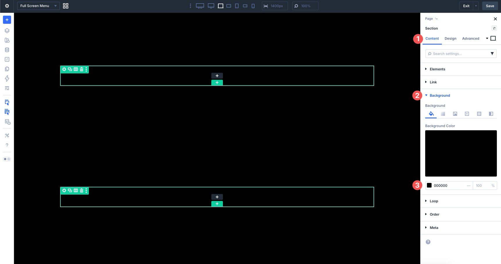 Set a background color for a Divi 5 full-screen menu