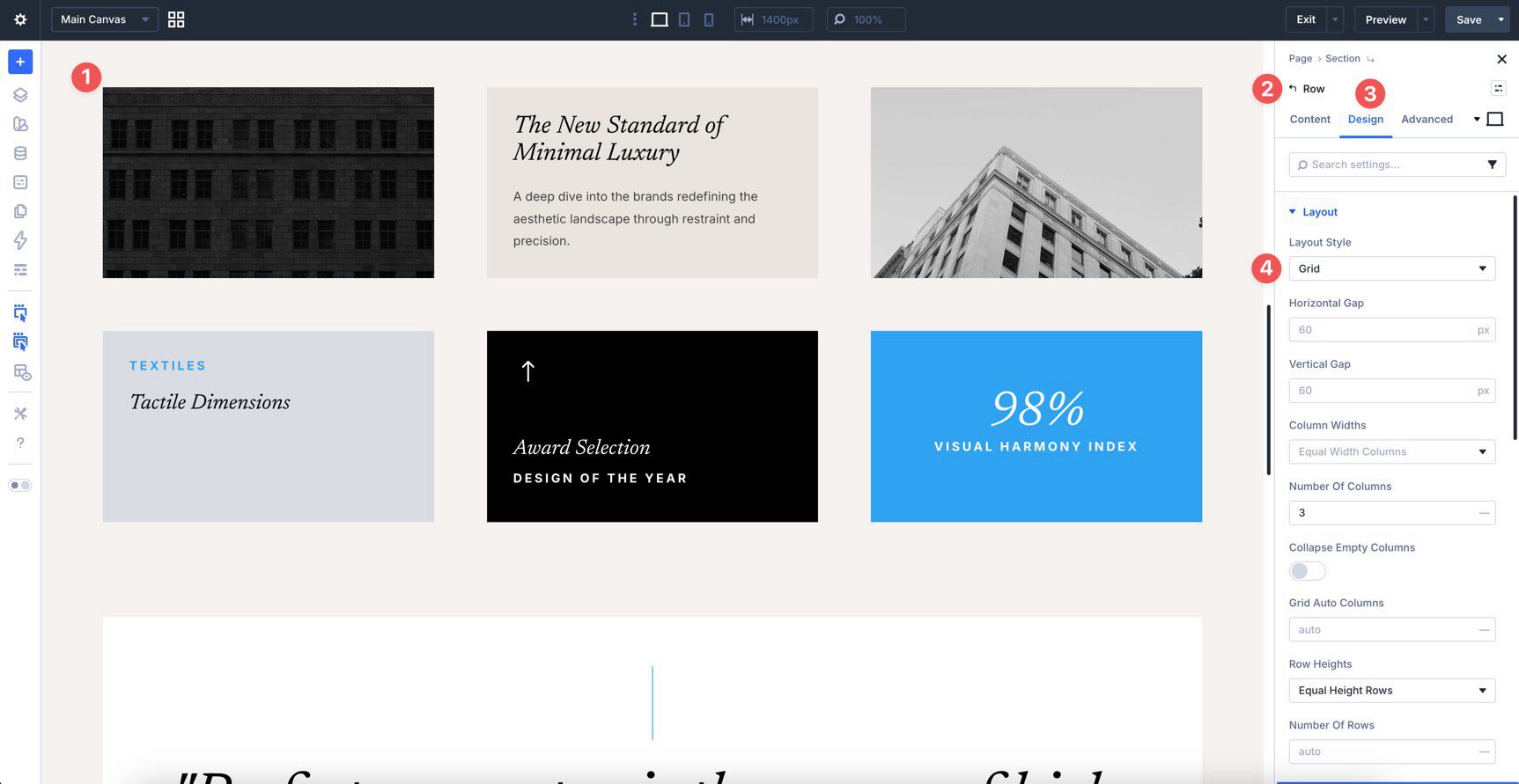 editing a CSS Grid-based layout in Divi 5