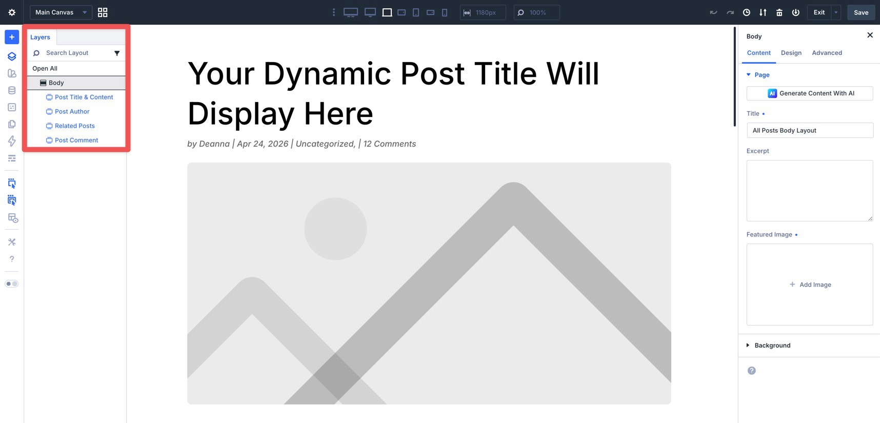Named elements in the Divi 5 Layers panel