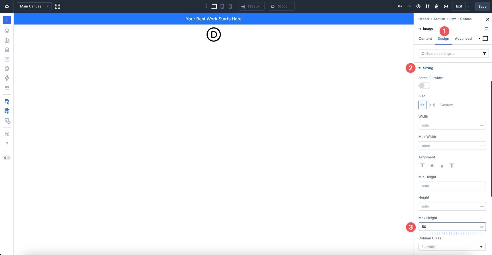 Set logo max height in Divi 5