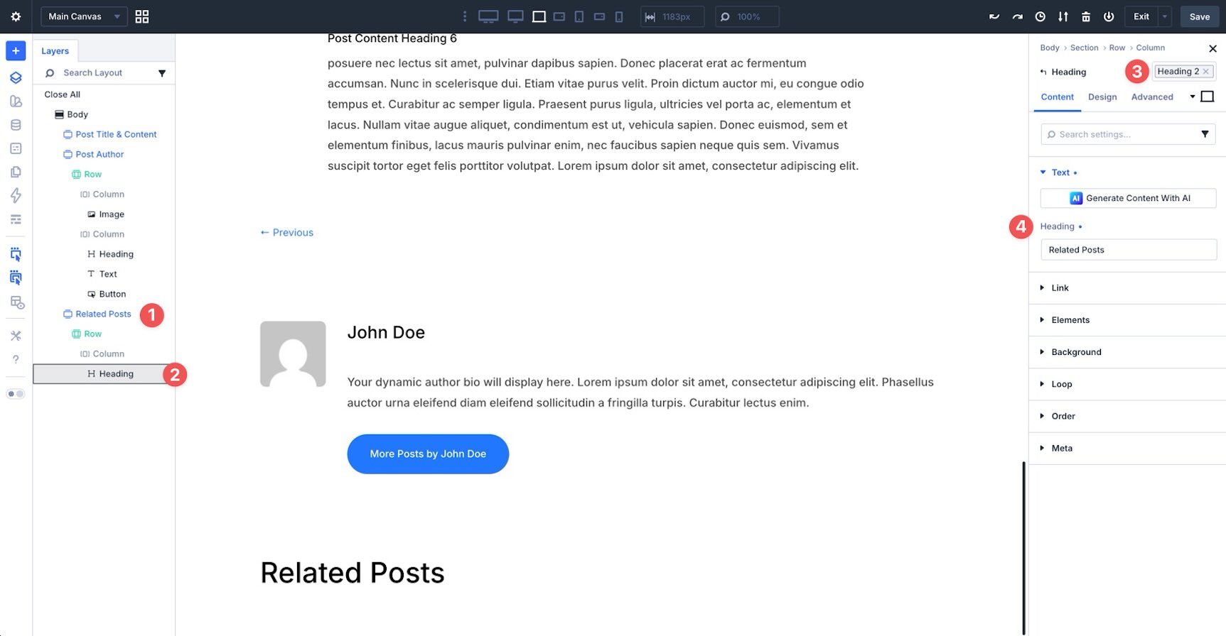 Related Posts heading in a Divi 5 template