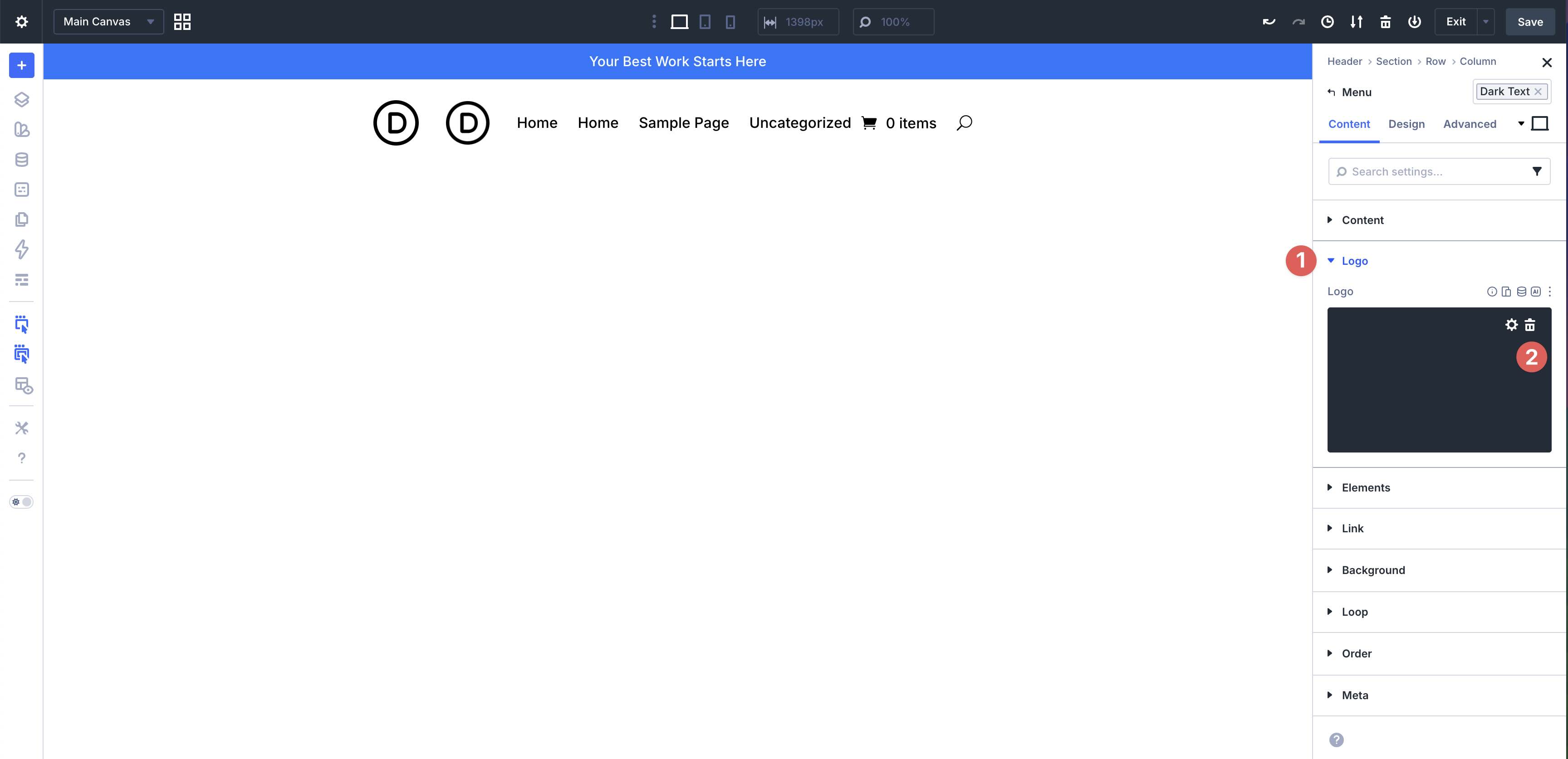 Remove the logo from the Divi Menu module
