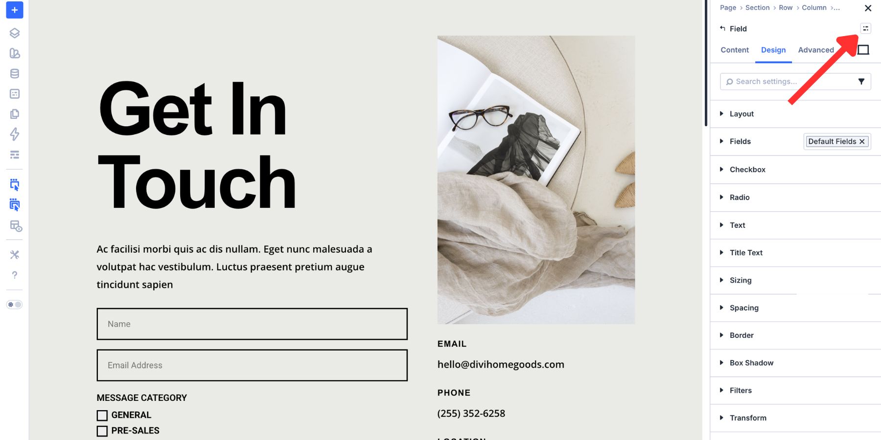 Element Preset icon for a Divi 5 Contact Form module