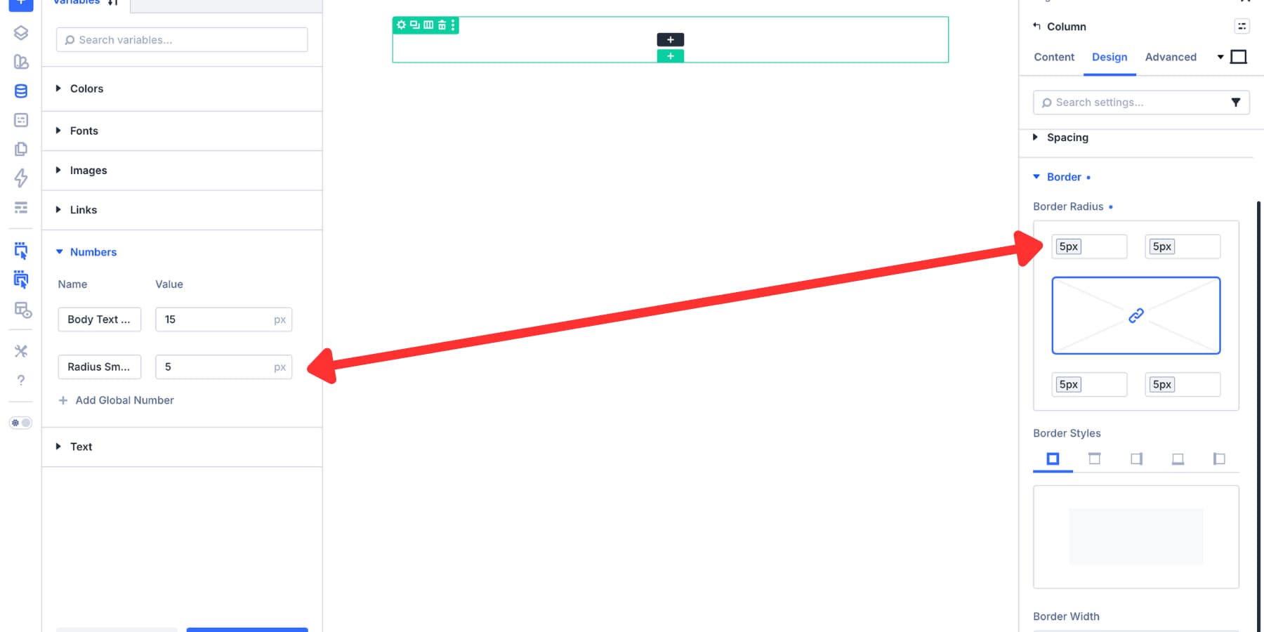 Using a Design Variable for border radius in Divi 5
