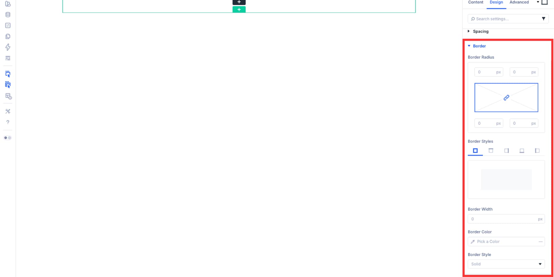 Border settings in Divi 5