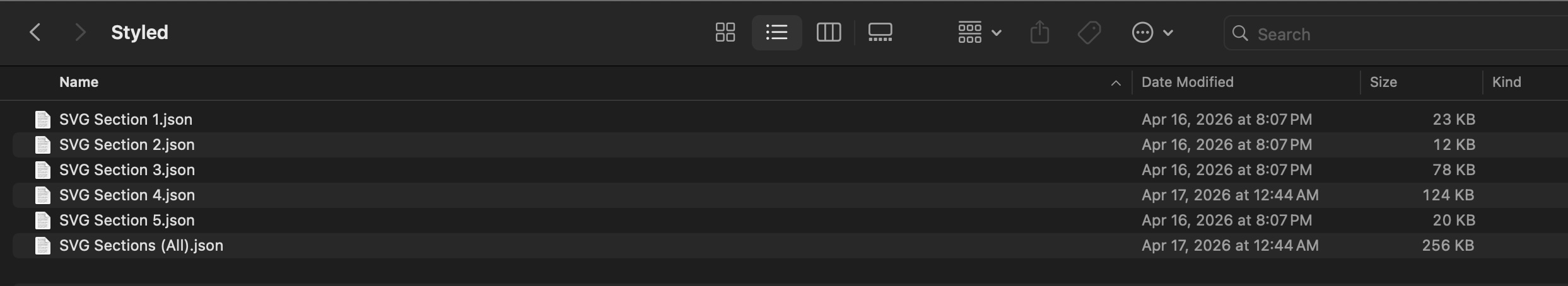 all JSON files